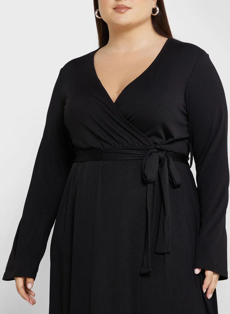 Ella Plus Ribbed Belted Dress