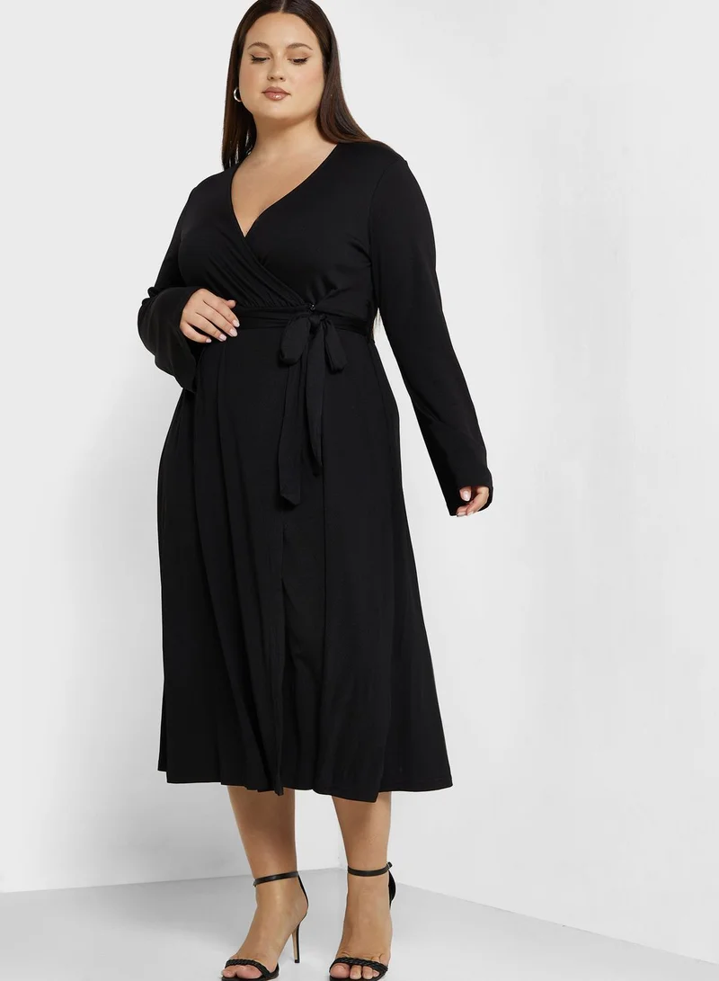 Ella Plus Ribbed Belted Dress