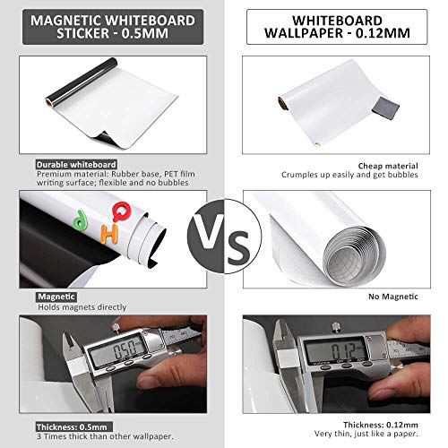 ZHIDIAN Magnetic Whiteboard Sticker for Wall/Door, 36" x 24" Large Self Adhesive White Board Wallpaper, Whiteboard Contact Paper, Large Dry Erase Sheet/Film for Office/Home/School - Image 3