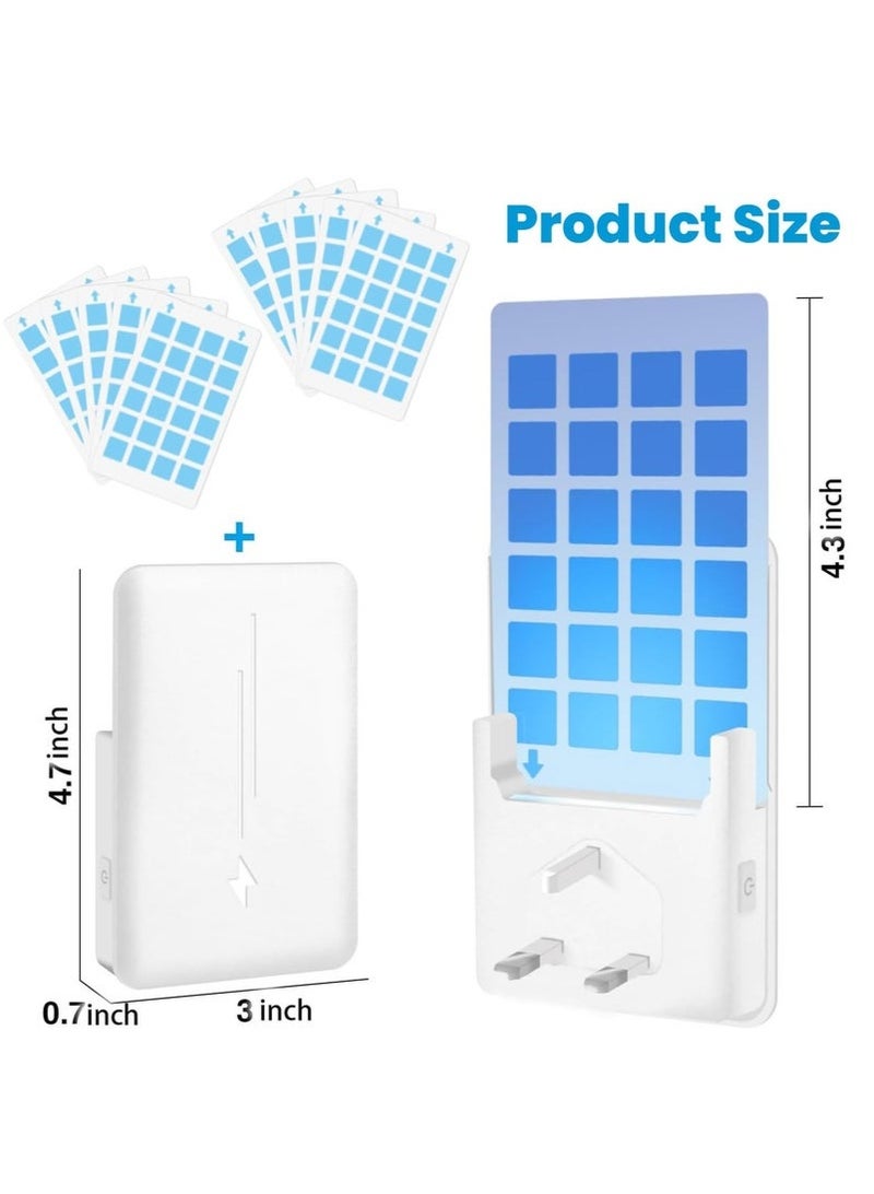 Arabest Plug-in Mosquito Killer, Indoor Flying Insect Trap for Flies, Fruit Flies, Gnats, UV Attractant Catcher & with Adjustable Brightness Night Light, 4 Device + 20 Pcs Cards (White) - Image 3