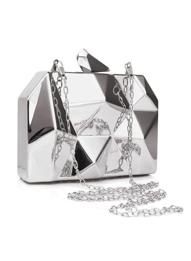 Gets Ladies Vintage Clutch Purse Cocktail Wedding Party Evening Clutch Bag (Silver) - Image 1