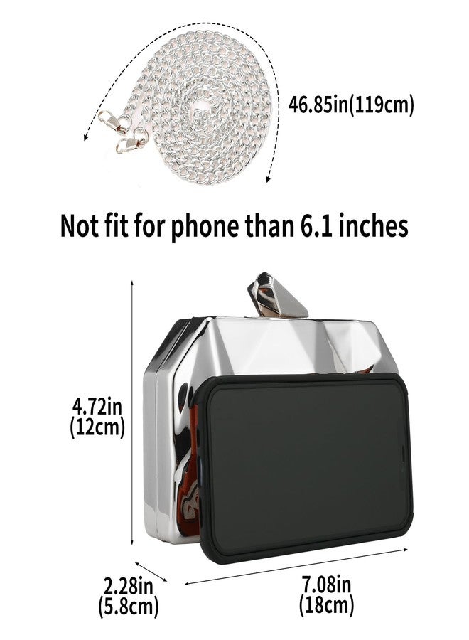 Gets Ladies Vintage Clutch Purse Cocktail Wedding Party Evening Clutch Bag (Silver) - Image 2