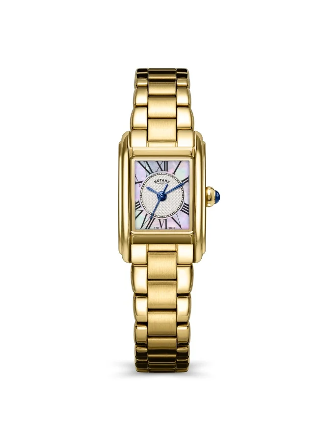 ROTARY Rotary Ladies Heritage Astoria Mother Of Pearl Dial Rectangular Gold Plated Stainless Steel Bracelet Watch - RLB10026/70