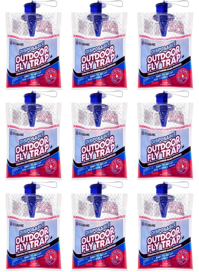 BugBane Fly Traps Outdoor Fly Traps. 9 Natural Pre-Baited Fly Bags Outdoor Disposable. Fly Trap Bag Fly Catchers Outdoors. Stable Horse Ranch Fly Trap. Disposable Fly Traps Outdoor Hanging Fly Killer - Image 1