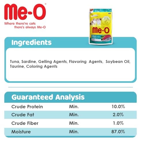 ME-O Pouch Kitten Food - Tuna and Sardine in Jelly 80G/48 (Pack of 12, 960g) - Image 5