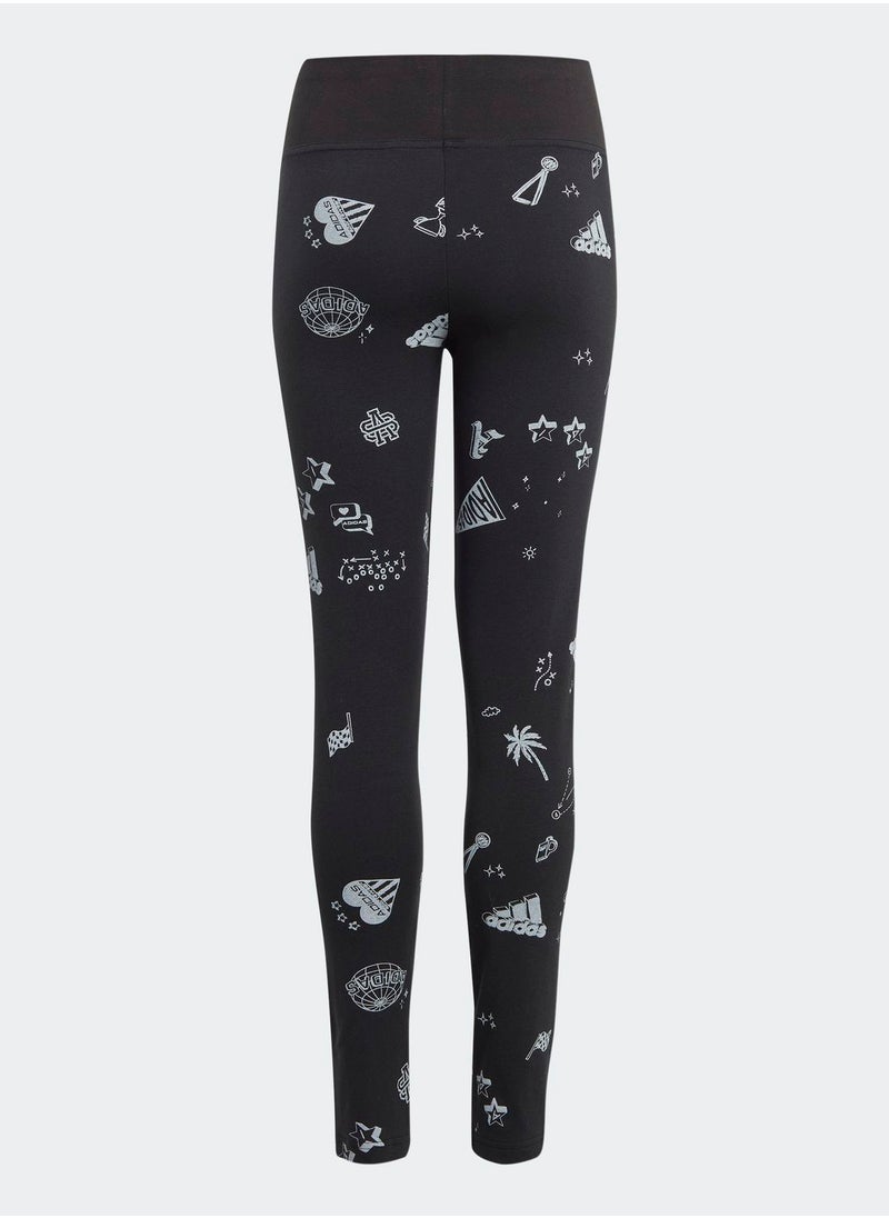Adidas - Brand Love Allover Print Leggings Kids - Image 1