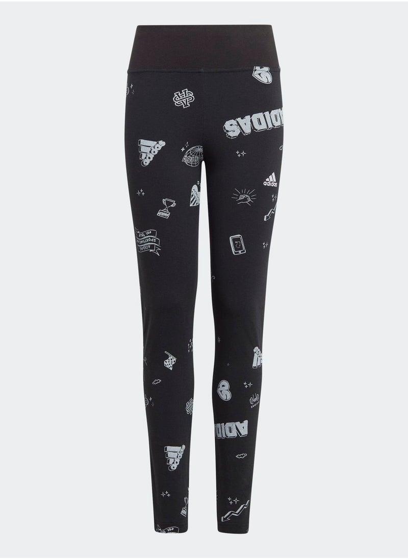 Adidas - Brand Love Allover Print Leggings Kids - Image 1