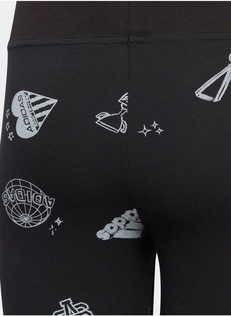 Adidas - Brand Love Allover Print Leggings Kids - Image 1