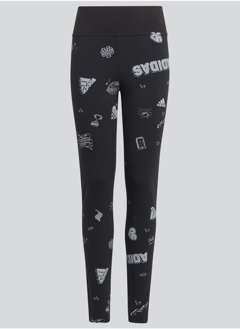 Adidas - Brand Love Allover Print Leggings Kids - Image 1