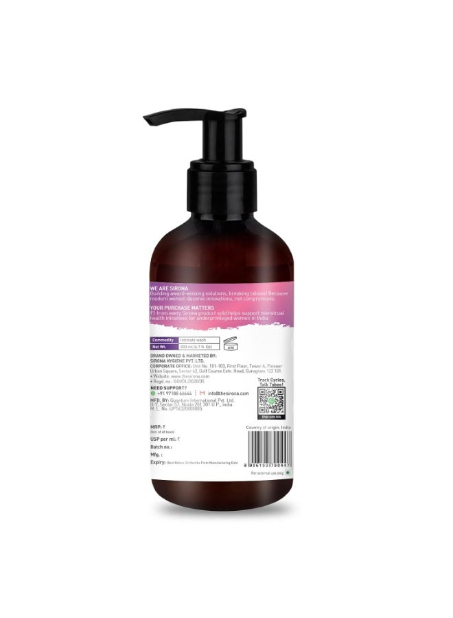 Sirona Natural Ph Balanced Intimate Wash, No Chemical Actives, 200 Ml - Image 3