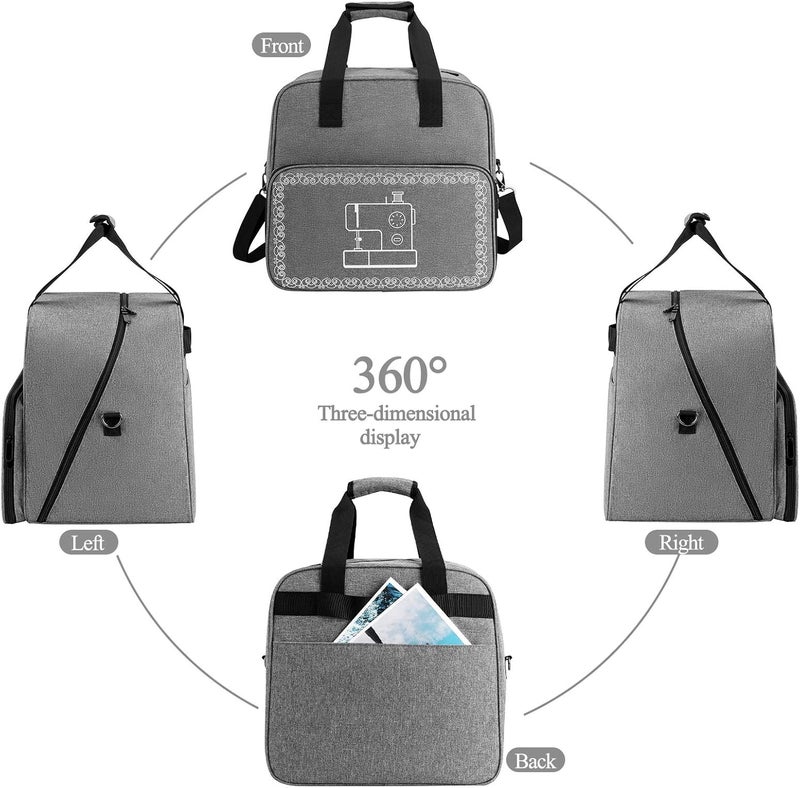 Coopay Overlocker Machine Bag and Storage, Carrying Case for Overlocker, Travel Protective Case for Storing and Protecting Overlocker, With Compartments and Pockets, Large, Lightweight - Image 3
