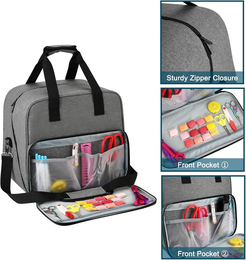 Coopay Overlocker Machine Bag and Storage, Carrying Case for Overlocker, Travel Protective Case for Storing and Protecting Overlocker, With Compartments and Pockets, Large, Lightweight - Image 2