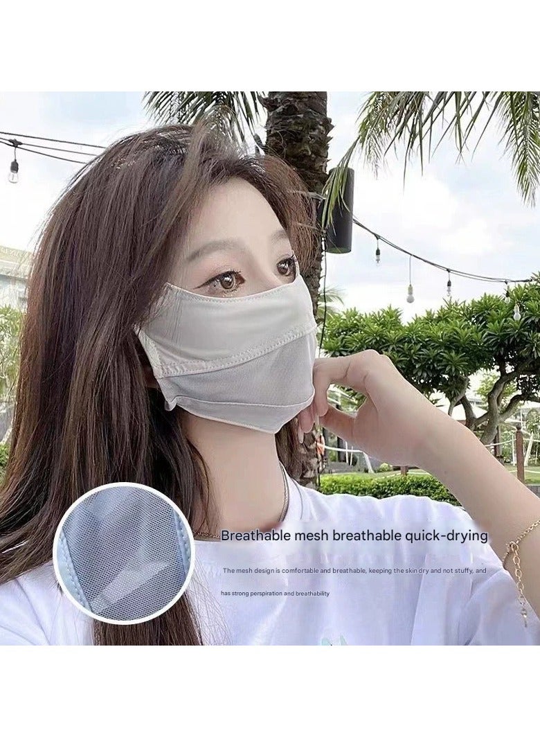 Goolsky Summer UV Protection Face Mask for Women Breathable Eye Shield Nylon Mesh Ice Silk Outdoor Cycling Veil  - Image 1
