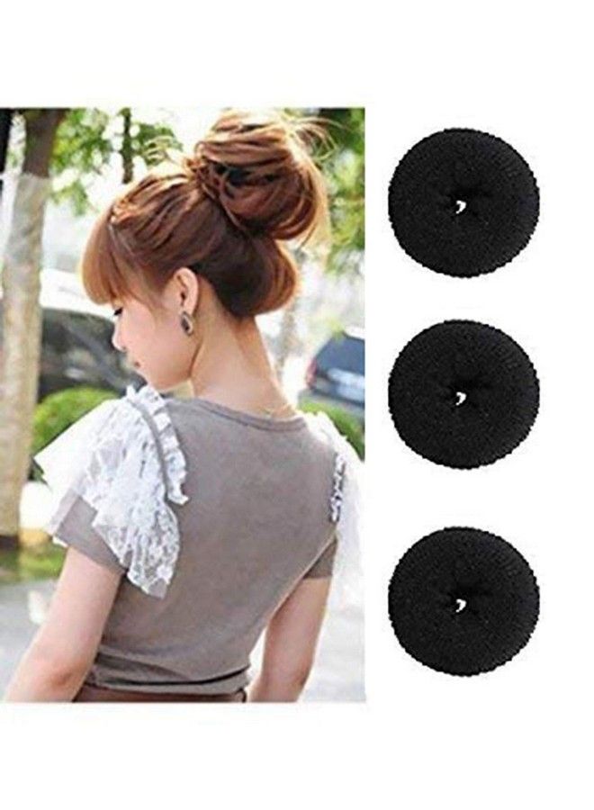 Fully Hair Donuts For Bun Maker Easy To Use Hair Styling Juda Maker Donuts Set Of 3 Pcs Donuts Bun For Women Black 10 Gram Pack Of 1 - Image 3