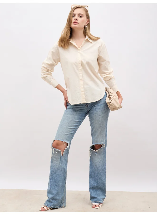 Styli Styli Embellished Detail Long Sleeves Regular Fit Shirt