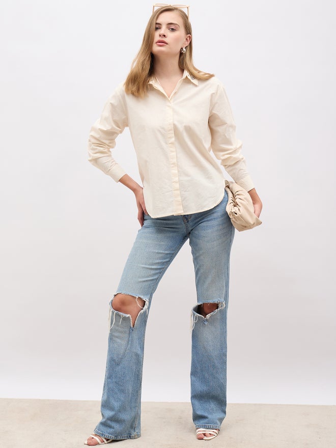 Styli Styli Embellished Detail Long Sleeves Regular Fit Shirt  - Image 1
