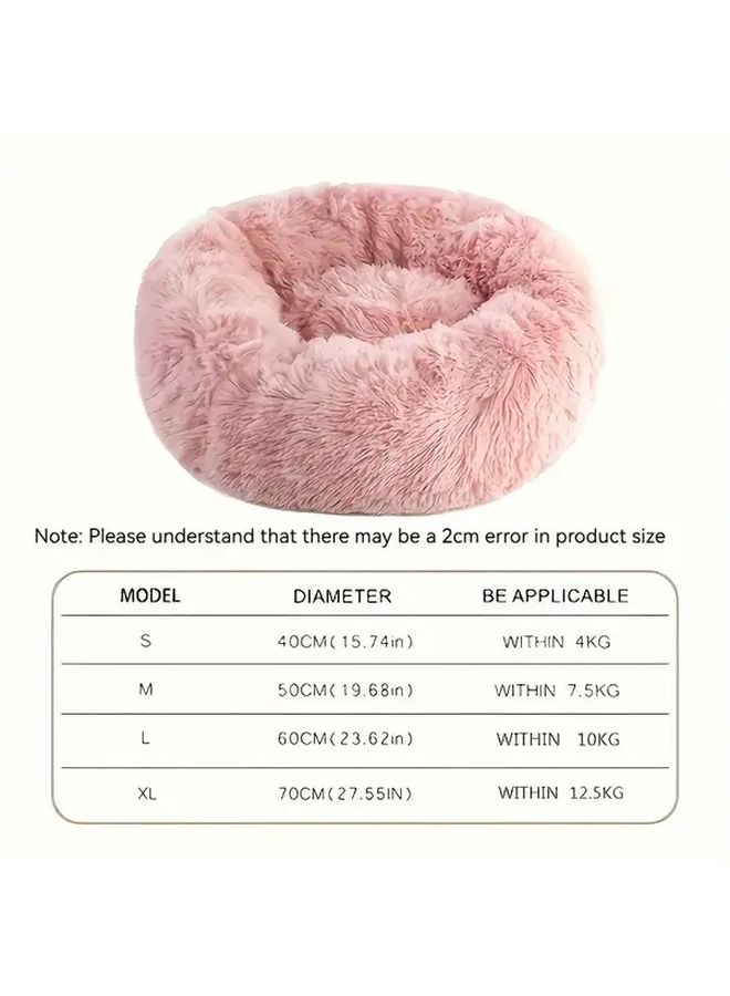 1 Plush Faux Fur Pet Bed Dark Gray 23 62 Inch Orthopedic Round Cushion For Small Dogs Cats Indoor Cozy Removable Washable Cover Joint Support Comfortable Sleep Nest Christmas Gift For Pom Chihuahua Shih Tzu - Image 3