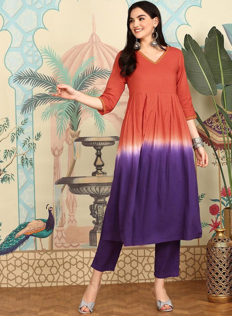 ISHIN Women Multi Cotton 60x60 Kurta Set - Image 1