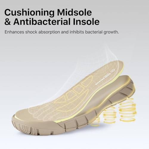 FREE SOLDIER Men's Durable Work Boots 6 Inches Lightweight Waterproof Hiking Boots Suede Leather Tactical Boots(Tan US 12) - Image 4