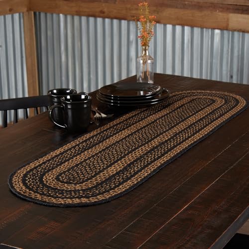 VHC Brands Farmhouse Jute Runner 13x48 Country Kitchen Tabletop Design - Image 1