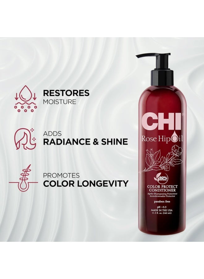 CHI Rose Hip Oil Blend Color Protect Conditioner 340ml - Image 3