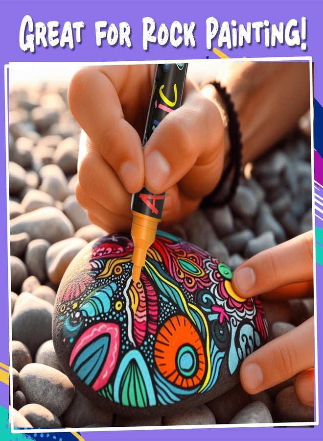 Chalkola 20 Oil Paint Pens - Oil Based Paint Markers for Metal, Fabric, Ceramic, Glass, Rocks - Waterproof & Permanent Markers for Wood, Plastic Surfaces, Steel - 1mm + 5mm Dual Tip - Image 5