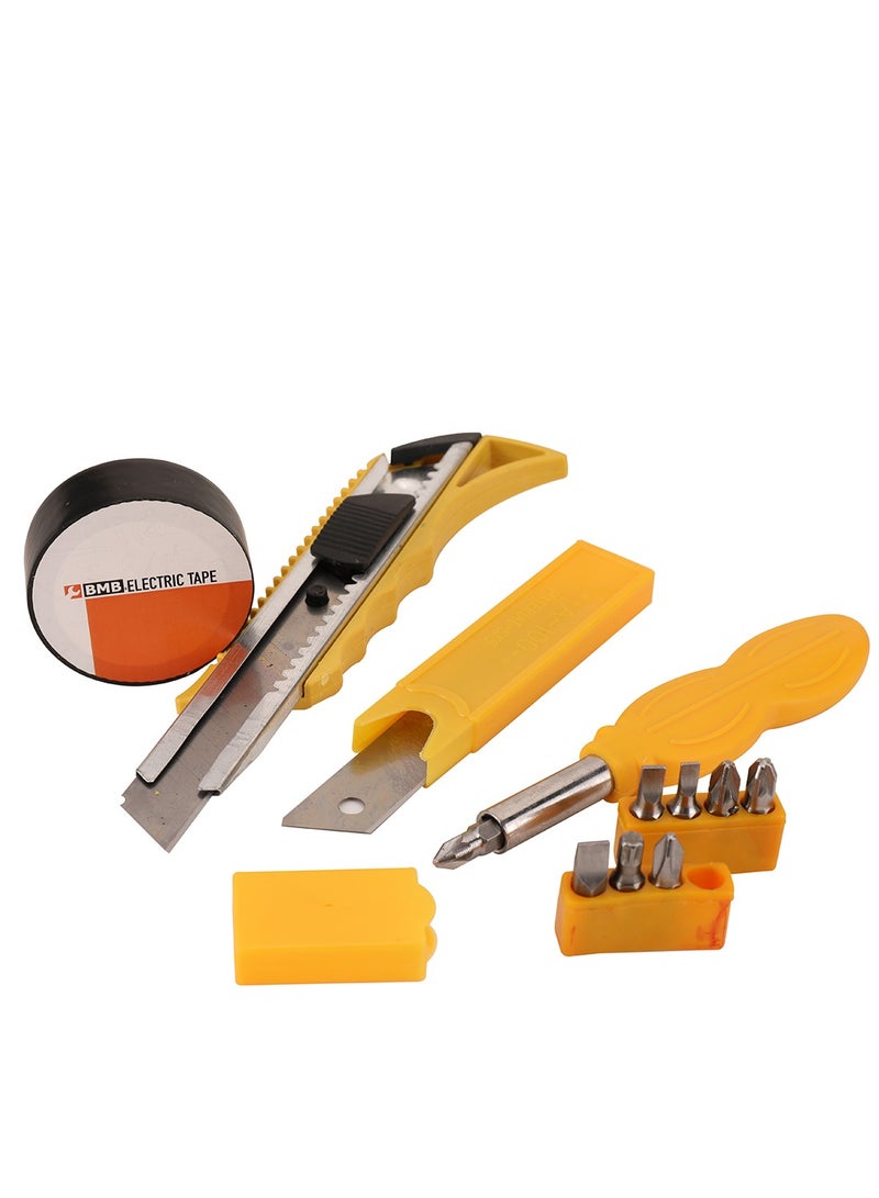 بي إم بي تولز مجموعة ادوات مكونة من 14 قطع مع شريط كهربائي | متعددة الاستخدامات | مجموعة ادوات صناعية | كماشة ومفك براغي | ادوات كهربائية ويدوية - Image 3
