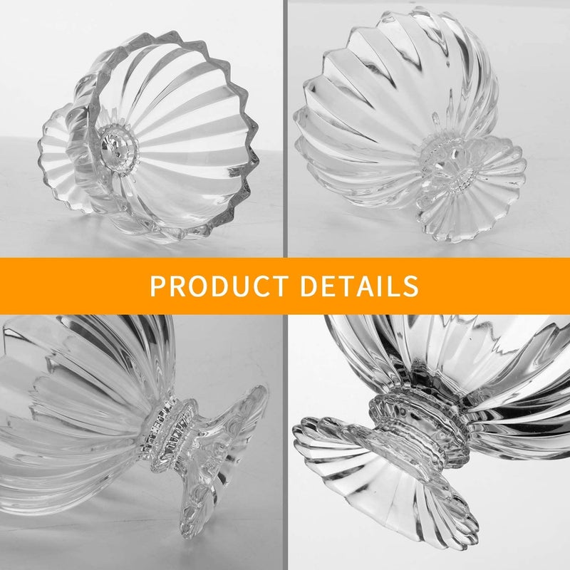 NEVINE Solid Glassware Ice Cream Cup Bowl, Custard Candy Salad Soup Dessert Serving Bowls, Flower Shape Tableware Set, 180 ml, Crystal Clear - 2 PC Perfect for Dessert - Image 4