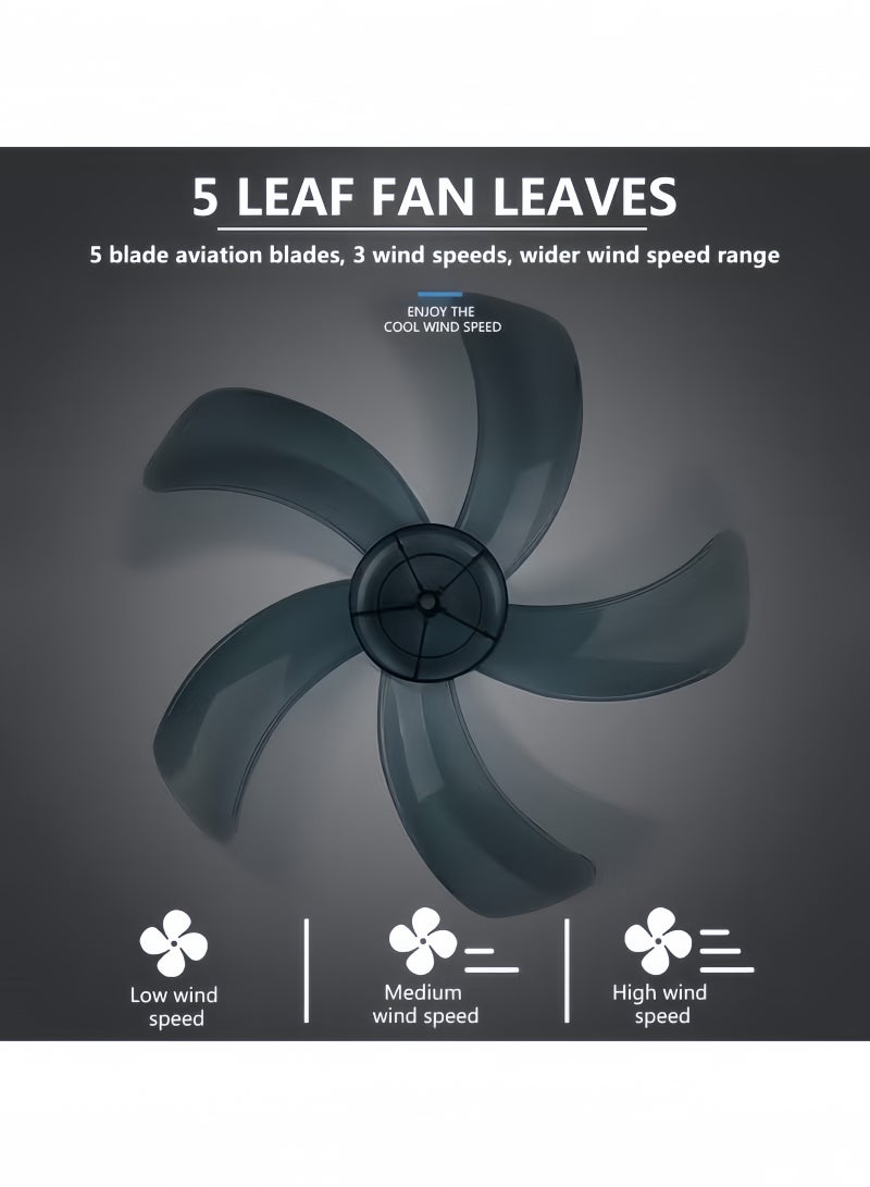 GGEROU Oscillating Wall Mount Fan,16 Inch 4000 CFM Industrial Wall Fan with 5 Blades, 3 Speeds, Adjustable 45° Tilt and 70° Oscillation，Ideal for Home, Bedroom, Gym & Office, Black - Image 5