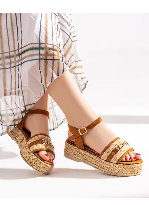 Sandal Flat Burlap and Suede K-16 - Havan