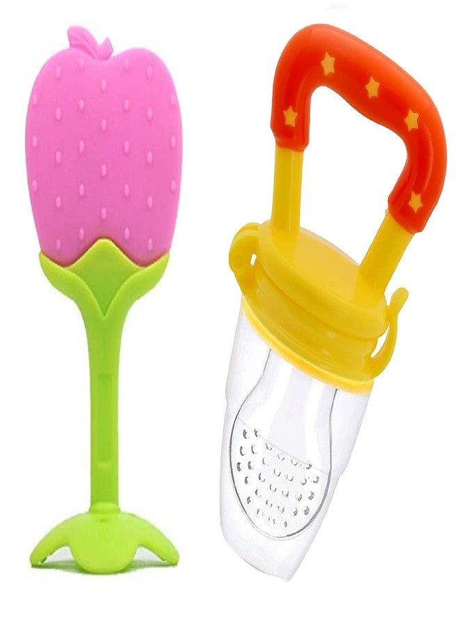 Aplam Chaplam Aplam Chapmal Silicone Fruit Shape Teether for 3 to 6 Months Baby | Teether for Baby 6-12 Months |Baby Teether 3-6 Months Babies| Teether for 6 to 12 Months Baby Bpa Free Combo Pack (Multicolor5) - Image 1