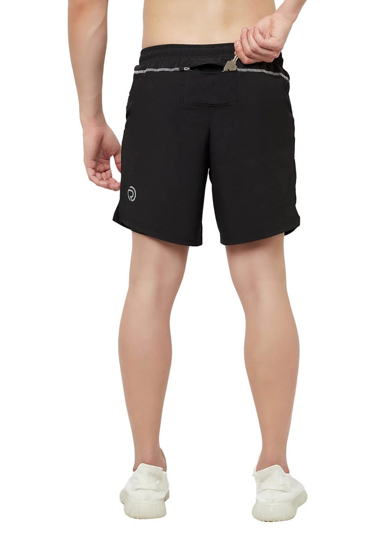 Revo Men's 2-In-1 Sports Shorts With Phone Pocket, Light Weight & Quick Dry For Gym, Running & Athletic Wear (Black, Medium) - Image 3