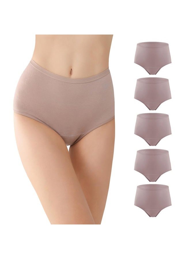 BATTEWA Leak Proof Underwear for Women Washable, High Waist Cotton Incontinence Underwear 50ML Bladder Leakage(5Blush, Large, 5 Pack) - Image 1