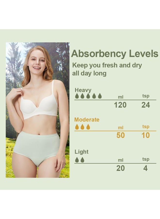 BATTEWA Leak Proof Underwear for Women Washable, High Waist Cotton Incontinence Underwear 50ML Bladder Leakage(5Blush, Large, 5 Pack) - Image 2