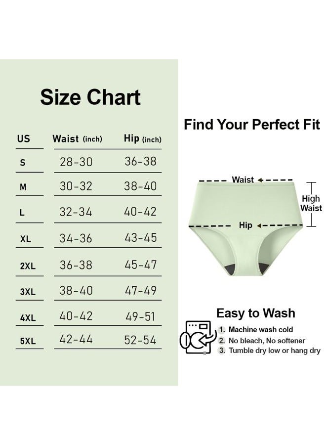 BATTEWA Leak Proof Underwear for Women Washable, High Waist Cotton Incontinence Underwear 50ML Bladder Leakage(5Blush, Large, 5 Pack) - Image 3