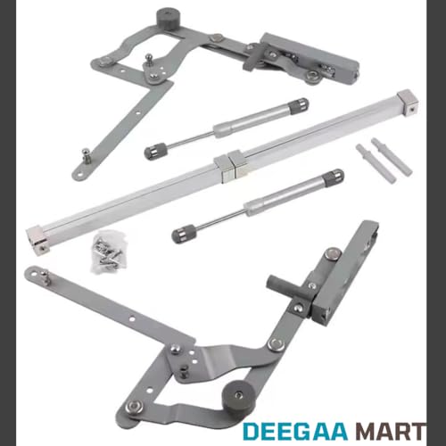 DEEGAA MART Folding Lift-Up Table Hinges and Cabinet Support Stay System – Durable Vertical Swing Pneumatic Arms, Hydraulic Flap Stay Lift Mechanism for Kitchen Cabinet Doors - Image 2