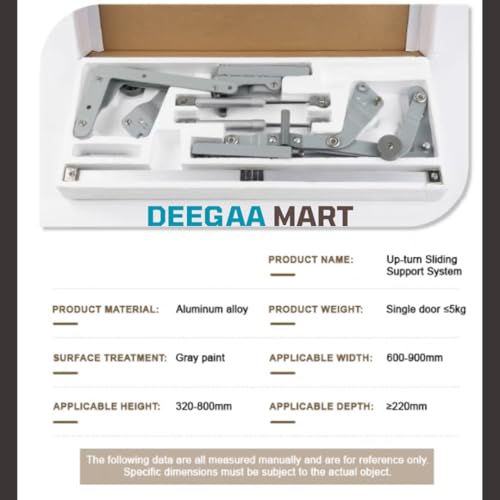DEEGAA MART Folding Lift-Up Table Hinges and Cabinet Support Stay System – Durable Vertical Swing Pneumatic Arms, Hydraulic Flap Stay Lift Mechanism for Kitchen Cabinet Doors - Image 4