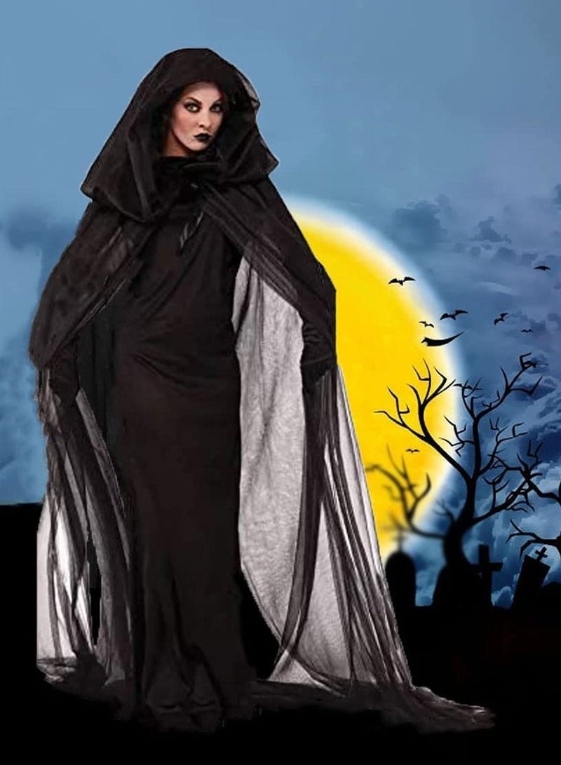 Cosplay Costumes Ghost Bride Costumes Hooded Capes for Women Photography Vintage Dresses Black Wedding Dresses - Image 4