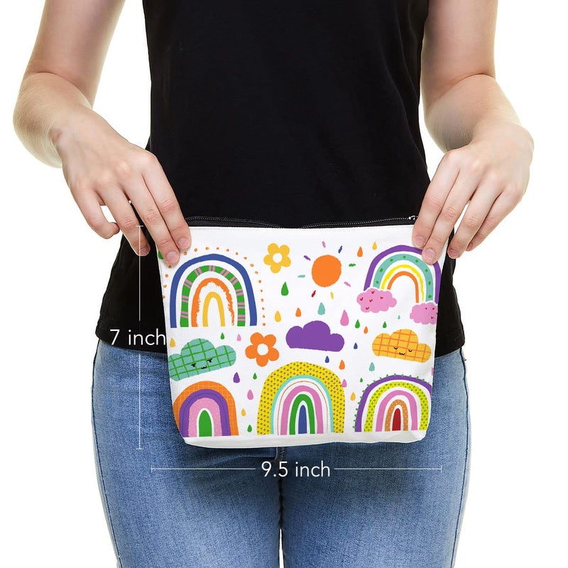 Fokongna Inspiring gifts for Women, Rainbow Bags for Girls Women, Rainbow Makeup Bag for Her Teeny, Rainbow Wall, Daughter Granddaughter Birthday Gifts- Makeup Bag Cosmetic Bag Travel Pouch Gift for Her-H - Image 2