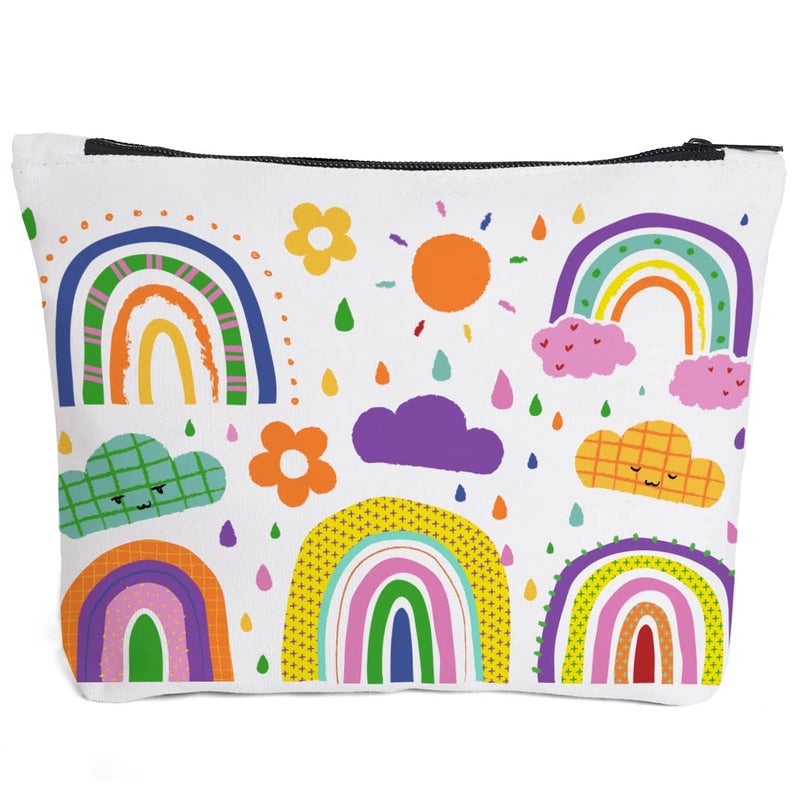 Fokongna Inspiring gifts for Women, Rainbow Bags for Girls Women, Rainbow Makeup Bag for Her Teeny, Rainbow Wall, Daughter Granddaughter Birthday Gifts- Makeup Bag Cosmetic Bag Travel Pouch Gift for Her-H - Image 1