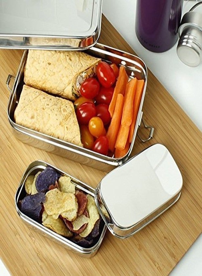 Ikka Lunch Box High Steel Rectangle Heavy Duty Unbreakable Storage Container with Lock Lid Lunch Box for Office-College - 400 ml, Set of 1 - Image 4