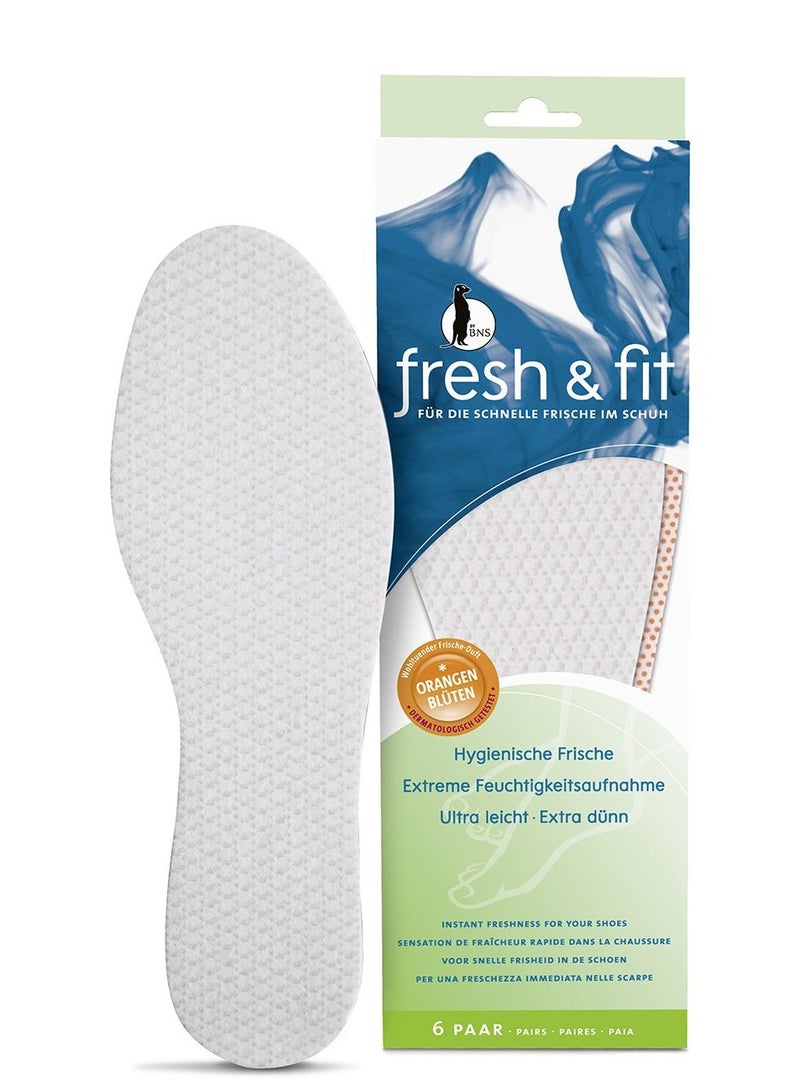 Kaps BNS Fresh & Fit Shoe Insole Size 43-44 6 Pairs Pink - Image 1