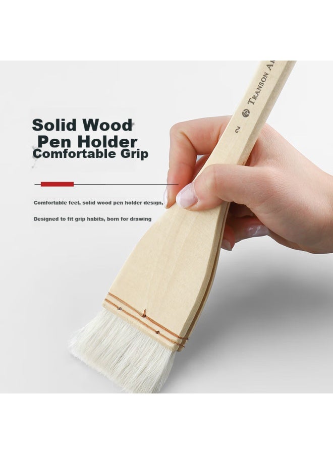 Transon Wool Brush Watercolor Oil Painting Acrylic Paint Drawing Special Pen Soft Hair Cleaning Coating Latex Paint Brush Traceless Brush Barbecue Baking 6 Inch Single Handle Fine Arts Sketching - Image 3