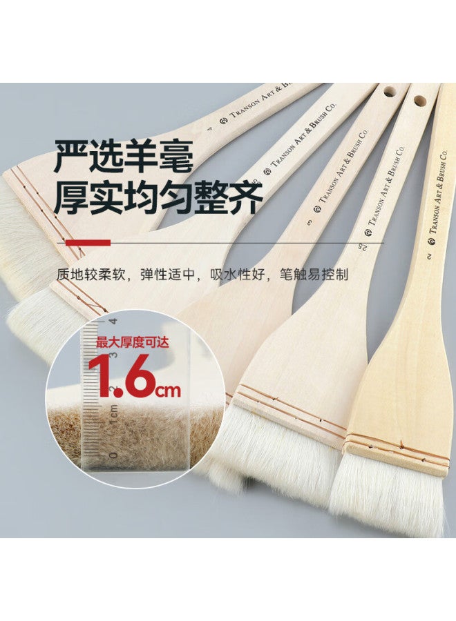 Transon Wool Brush Watercolor Oil Painting Acrylic Paint Drawing Special Pen Soft Hair Cleaning Coating Latex Paint Brush Traceless Brush Barbecue Baking 6 Inch Single Handle Fine Arts Sketching - Image 5
