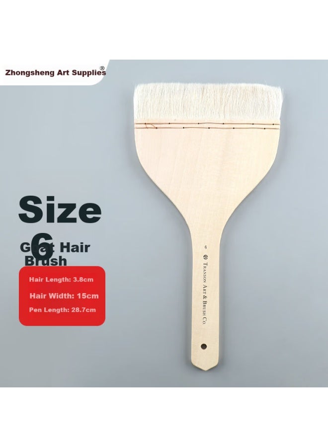 Transon Wool Brush Watercolor Oil Painting Acrylic Paint Drawing Special Pen Soft Hair Cleaning Coating Latex Paint Brush Traceless Brush Barbecue Baking 6 Inch Single Handle Fine Arts Sketching - Image 1