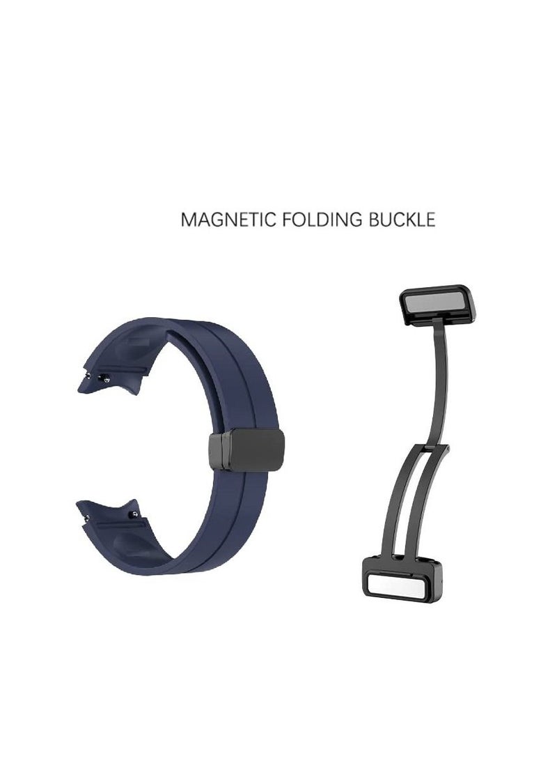 Watch Premium Silicone Strap with Magnetic Closure Compatible with Galaxy Watch 5 44mm / Galaxy Watch 5 Pro 45mm / Galaxy Watch 4 / Watch 4 Classic | Adjustable Silicone Strap blue - Image 3