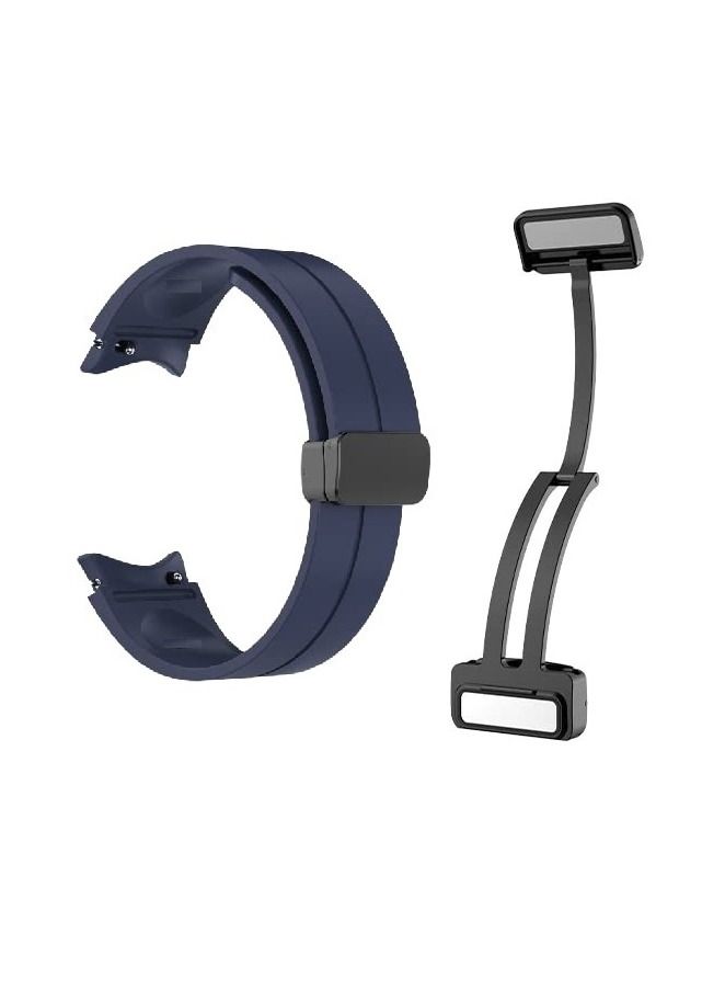 Watch Premium Silicone Strap with Magnetic Closure Compatible with Galaxy Watch 5 44mm / Galaxy Watch 5 Pro 45mm / Galaxy Watch 4 / Watch 4 Classic | Adjustable Silicone Strap blue - Image 1