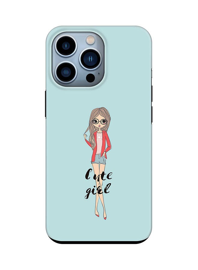 Stylizedd Tough Pro Series Case for Apple iPhone 14 Pro, Dual Layer hybrid PC and TPU Customized Mobile Cover Shield with inner TPU protection Matte Finish - Dreamer Cute Girl - Image 1