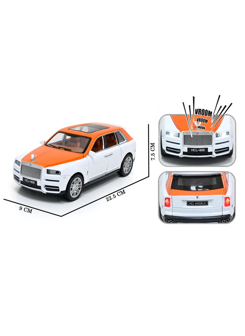Toyland - 1/22 Scale Simulation Alloy Track Sports Miniature Model Diecast Metal Pull Back Action Car Toy with Light Sound and 6 Openable Doors - Image 1