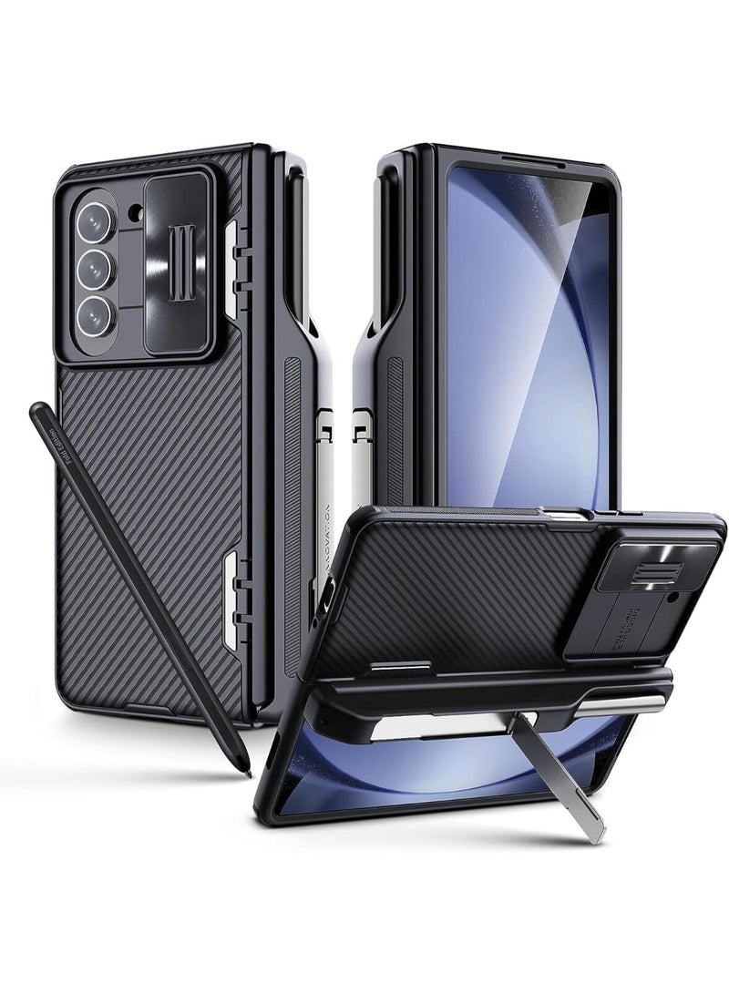 Nillkin CamShield Fold Case with Pen Holder & Stand for Samsung Galaxy Z Fold 5/W24 | Versatile Protection & Built-In Stand - Black - Image 1